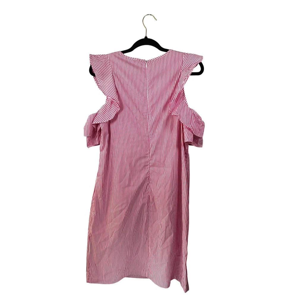 NWT J. McLaughlin Pink White Striped Dress Med Preppy Costal Nautical Old Money